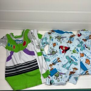 Disney Buzz Lightyear Toy Story Boys 4-Piece Snug-fit Pajama Costume 2 Sets Sz 6